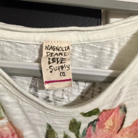 Magnolia Pearl Floral Short Sleeve Tee - Pink and Green - Picture 2 of 3